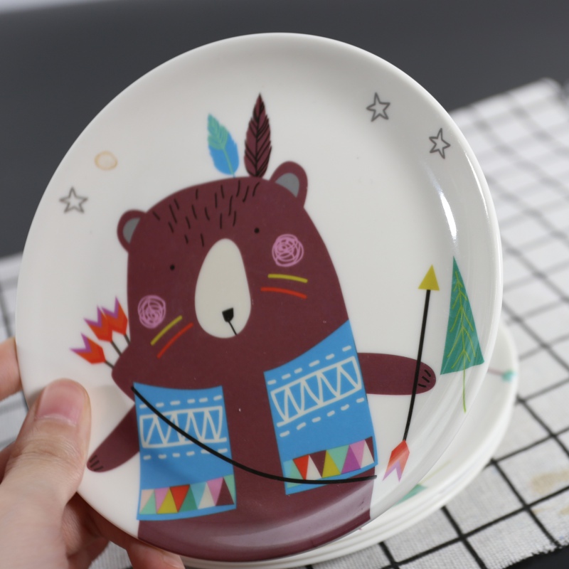 Melamine Cartoon Salad Plate Melamine Dinner Plates Imitation Porcelain Tableware Dessert Dish Child Breakfast Lunch Plate