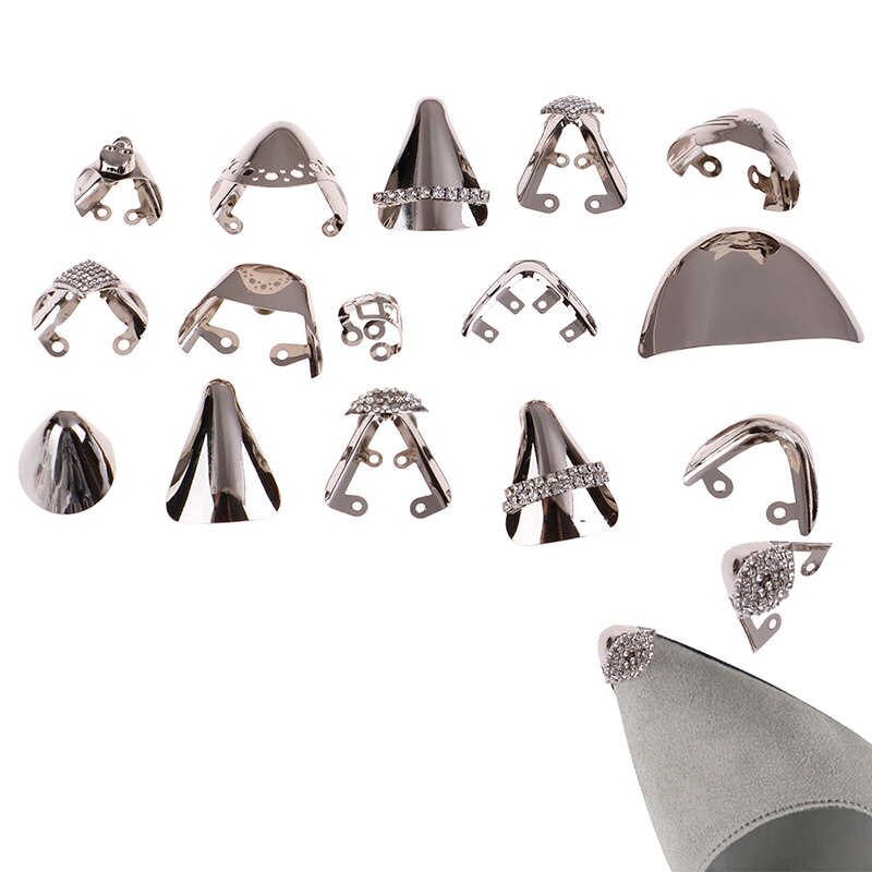 1 par de zapatos de Metal con protección para los dedos del pie, zapatos de tacón alto, Accesorios de reparación rotos, decoraciones para zapatos
