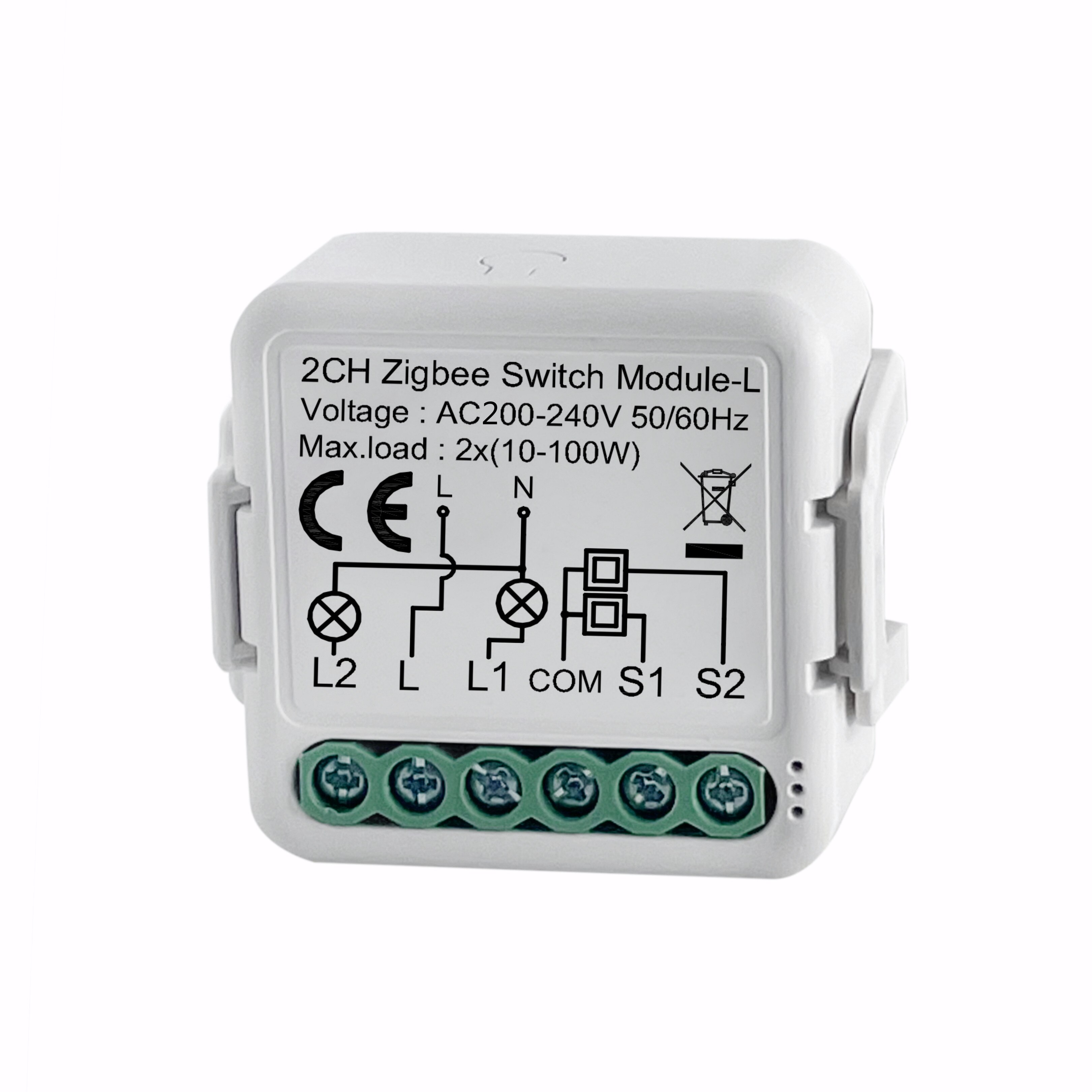 1/2/3 gang mini tuya zigbee inteligente módulo interruptor de luz vida inteligente/tuya app controle sem neutro/neutro: 2 gang no neutral