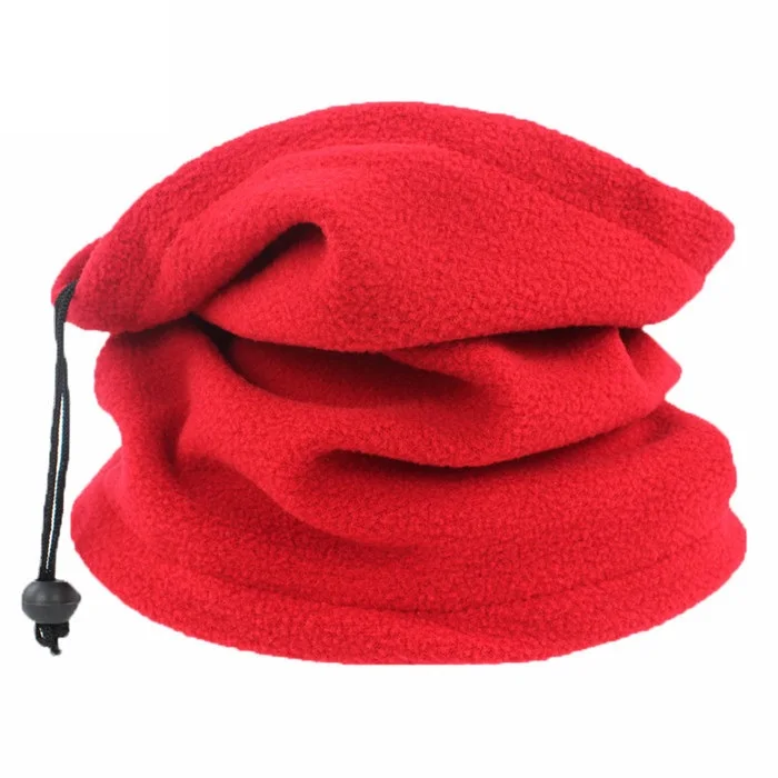 Bufanda de tubo de cuello a prueba de viento para hombre y mujer, pañuelo cálido de lana para invierno, máscara de media cara, ciclismo, deporte de esquí, Camping, senderismo: Rojo