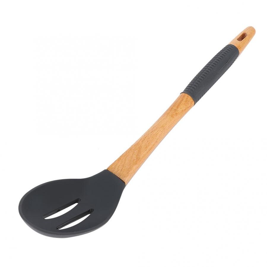 11 st silikon köksredskap set nonstick spatel set trähandtag kök matlagning set med s krokar hem kökstillbehör