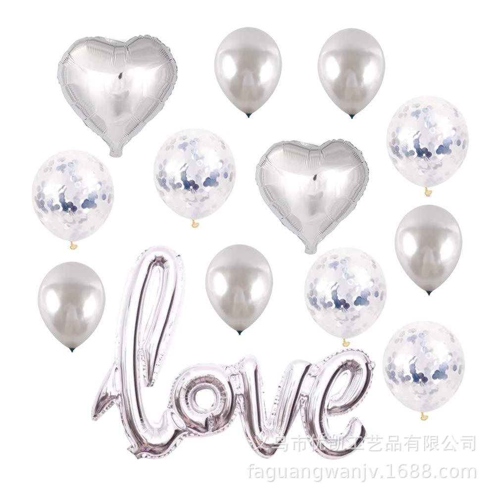 Valentinsdag stor sammenføjede kærlighed 12 tommer paillet ballon kombination dragt til bryllupsdekoration rund ballon: 3