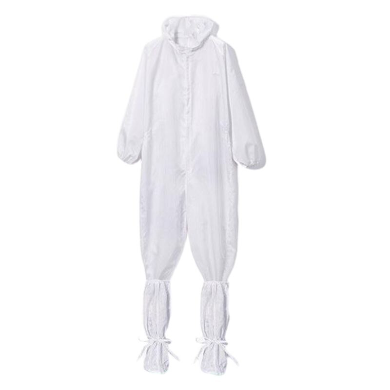 Antistatische overalls schone kleding wasbare capuchon cleanroomkleding stofdichte verfwerkkleding unisex beschermende overalls: Wit / S
