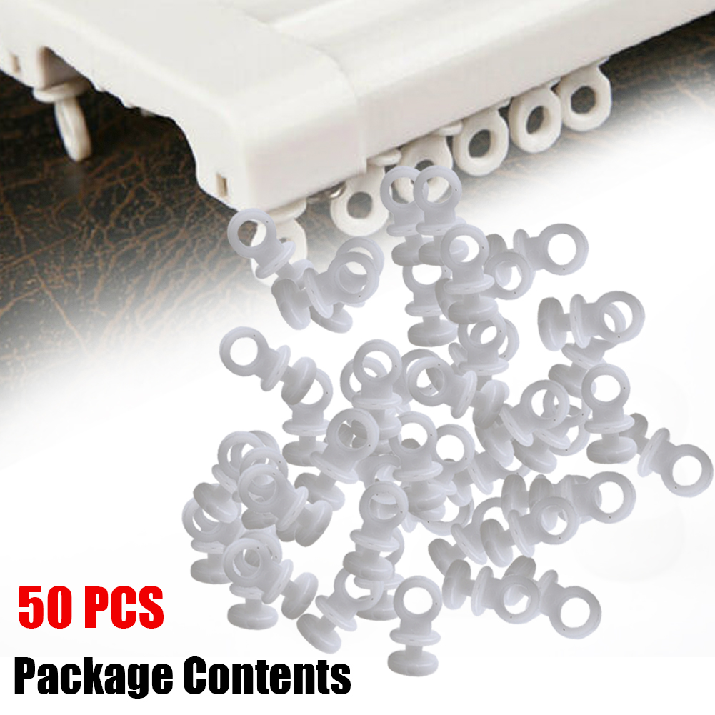 50pcs Plastic Curtain Track Hooks Runner Fit For Camper Van Motorhome Caravan Boat Ship Curtain Access Curtain Slide Rail Hook