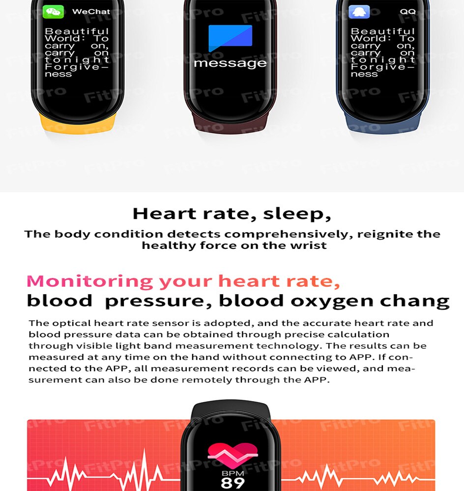 M6 Band 6 Smartband Männer Frauen Armband Fit Uhr Herz Rate Blutdruck Uhr Sport Armband Schrittzähler Smartwatch Androi