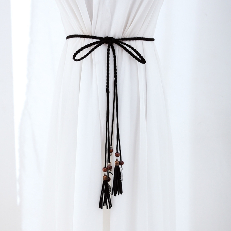 Cuerda de cintura Mujer Nudo Cintura Cuerda Trenzada Cinturón Accesorio para camisa de vestir