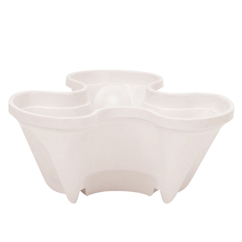 1pc holdbare plastik stabelbare lodrette urtepotte frøplanteholder haveplanteindretning цветочный горшок: Hvid