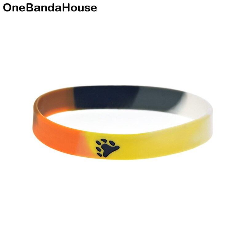 Obh 1Pc Beerpoot Gay Pride Siliconen Rubber Armband Gesegmenteerde Kleur