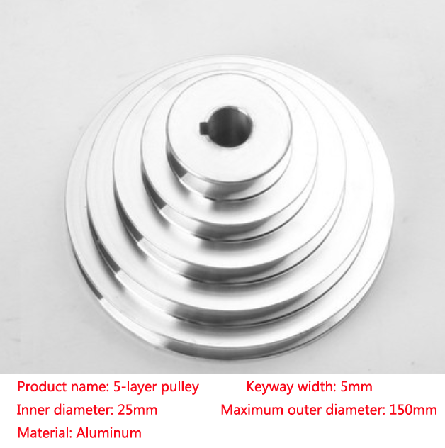 Bänkborr 54mm to 150mm ytterdiameter 14 16 18 19 20 22 24 25 28mm borrning aluminium a typ 5 steg pagodremskiva för kilrem 1pc: Brun