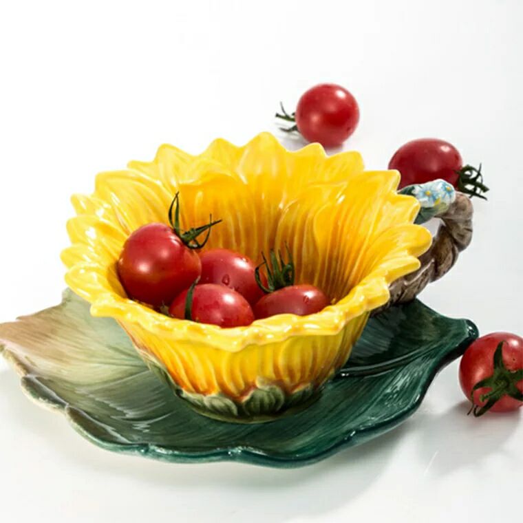 3pc/set Sunflower Cup and Saucer afternoon Tea sets High grade Coffee Sets English Tea sets Coffee Mugs Wedding