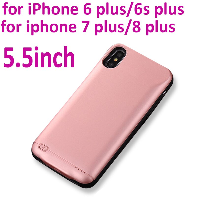 3000/4000/5000mAh ładowarka Case dla iPhone 11/11pro/11 Pro Max X XS MAX XR 6 6S 7 8 Plus Power Bank ładowarka przypadku: Rosy 6P 6SP 7P 8P