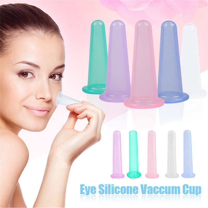 4 Stuks Siliconen Cupping Cup Vacuüm Gezicht Massage Cup Gezicht Lichaam Cupping Zuignappen Facial Been Arm Ontspanning Gezondheidszorg tool