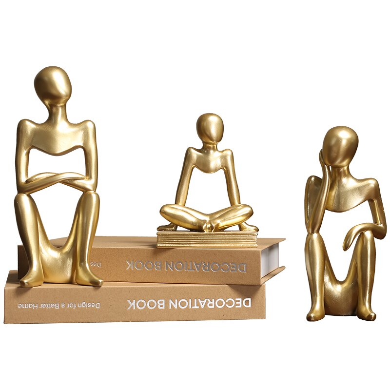 Noords abstract karakter gouden decoratie huis ornament salon kantoor zandsteen decor standbeeld sculptuur