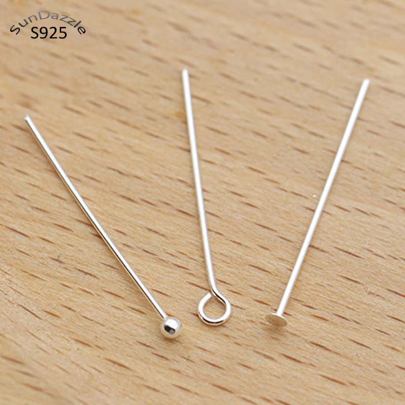 10 Stuks Echte Pure Solid 925 Sterling Zilveren Naald Pins Voor Diy Sieraden Maken Bevindingen Oorbel Ketting Connector Deel Base