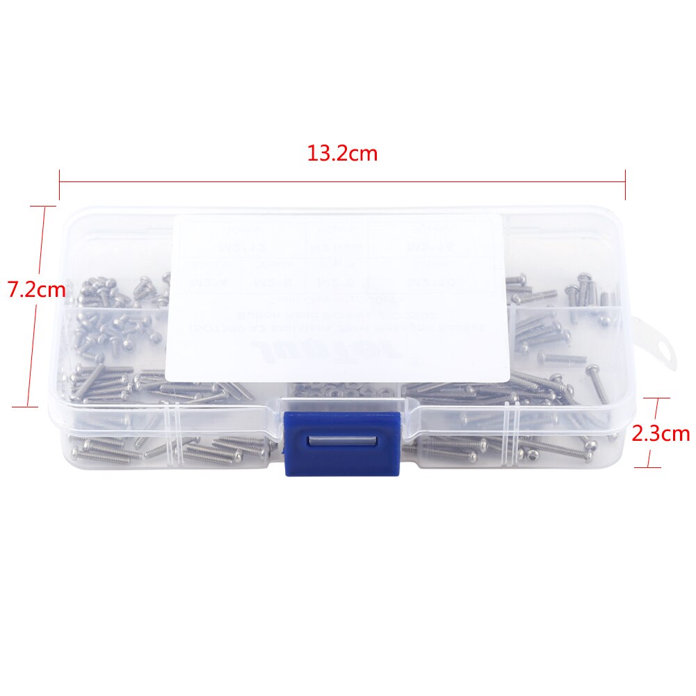 230pcs M2 Stainless Steel SS304 Hex Socket Button Head Screws Bolts and Nuts Assortment Kit