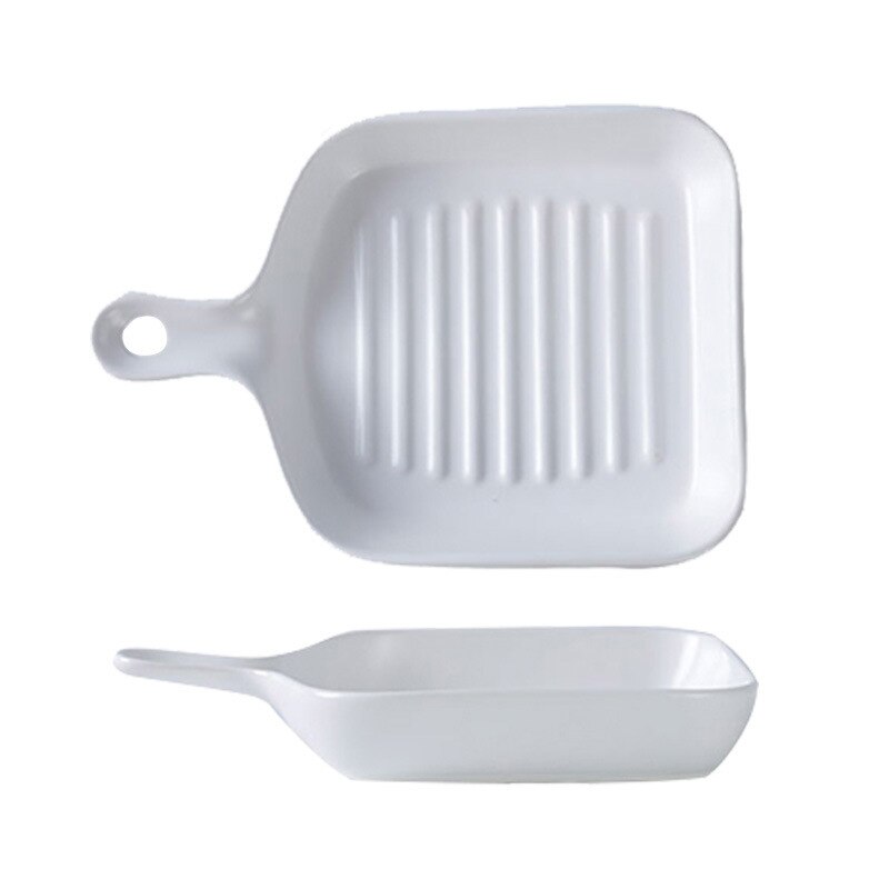 Prosty kolor nordycki szkliwione ceramiczne blacha robić pieczenia kreatywny uchwyt zachodniej taca gastronomiczna strona główna taca śniadaniowa piekarnik makaron pieczony ryż