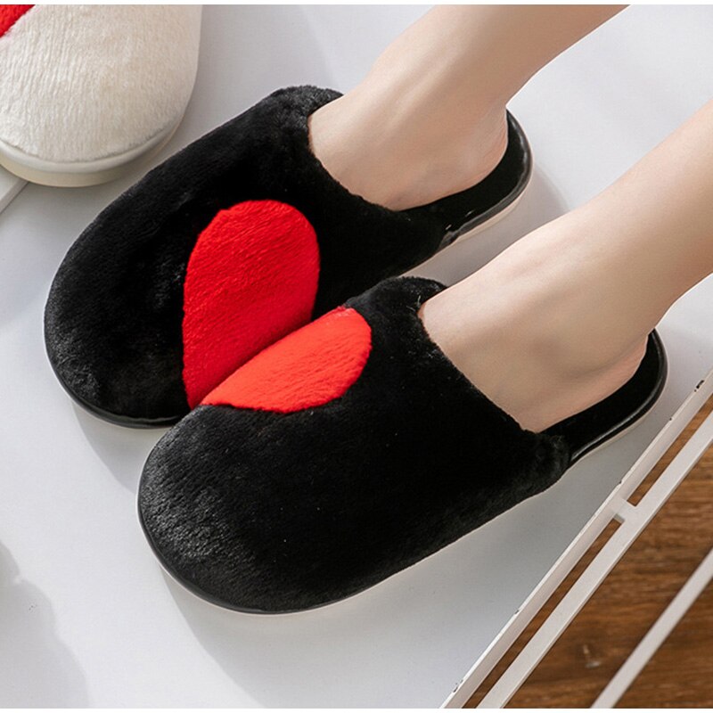 Vrouwen Warm Winter Slippers Faux Fur Comfort Fluffy Pluche Cartoon Vrouwelijke Huis Furry Indoor Huis Schoenen Dames Slaapkamer Plus Size: Black / 8.5