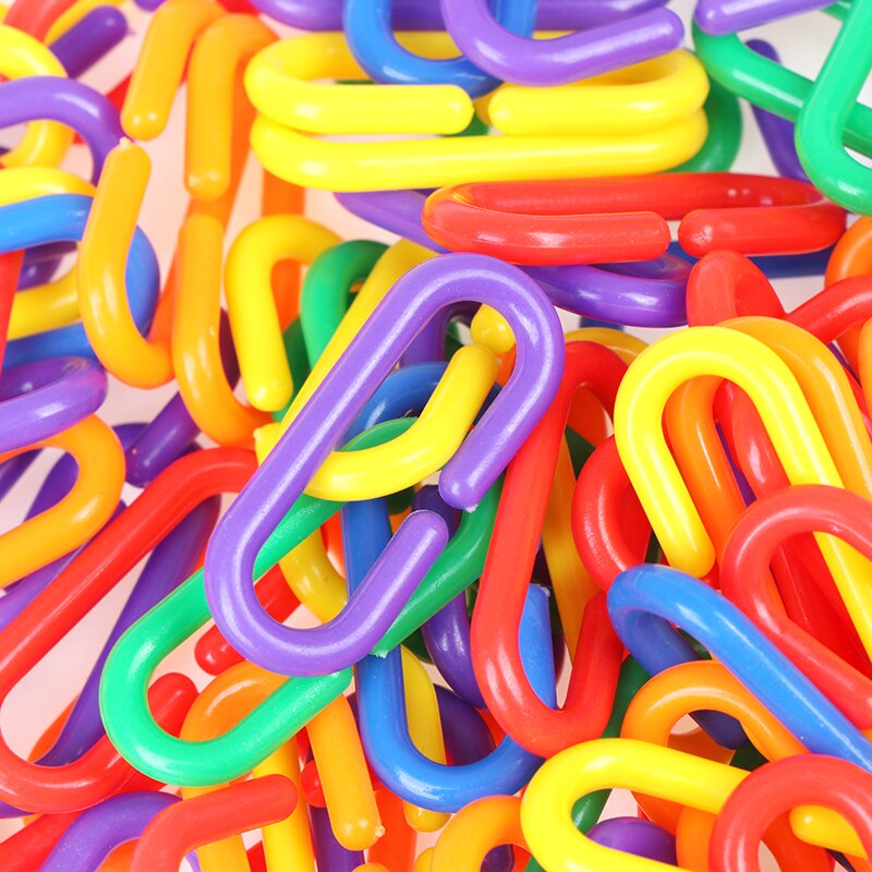 Plastic Parrot Toys C-clips Hooks Chain C-links Sugar Glider Rat Parrot Bird Toy Parts Parakeet Bird Accessories 100pcs