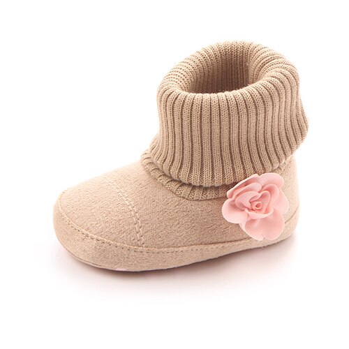Baby Meisjes Jongens Laarzen Opvouwbare Sok Schoenen Infant Babyschoenen Herfst Winter Warme Laarzen 0-18 Maanden Peuter leuke Laarzen: light tan / 3