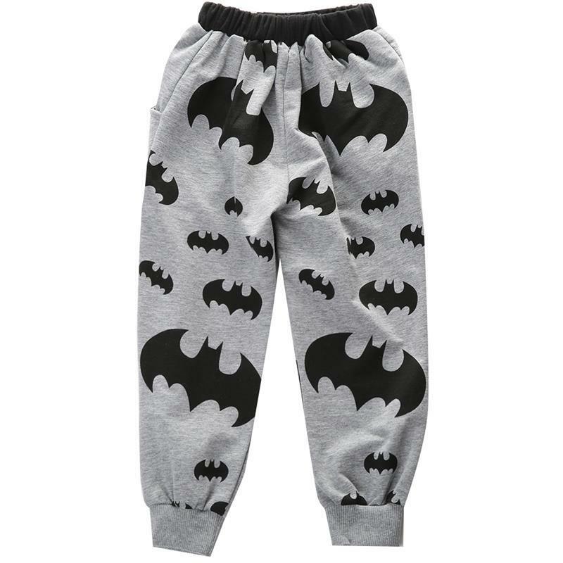 2 To 7years Kids Boys Active Long Trouser Boys Clothes Young Children Cotton Bat Print Boys Sports Trousers Boys Quick-Dry Pants