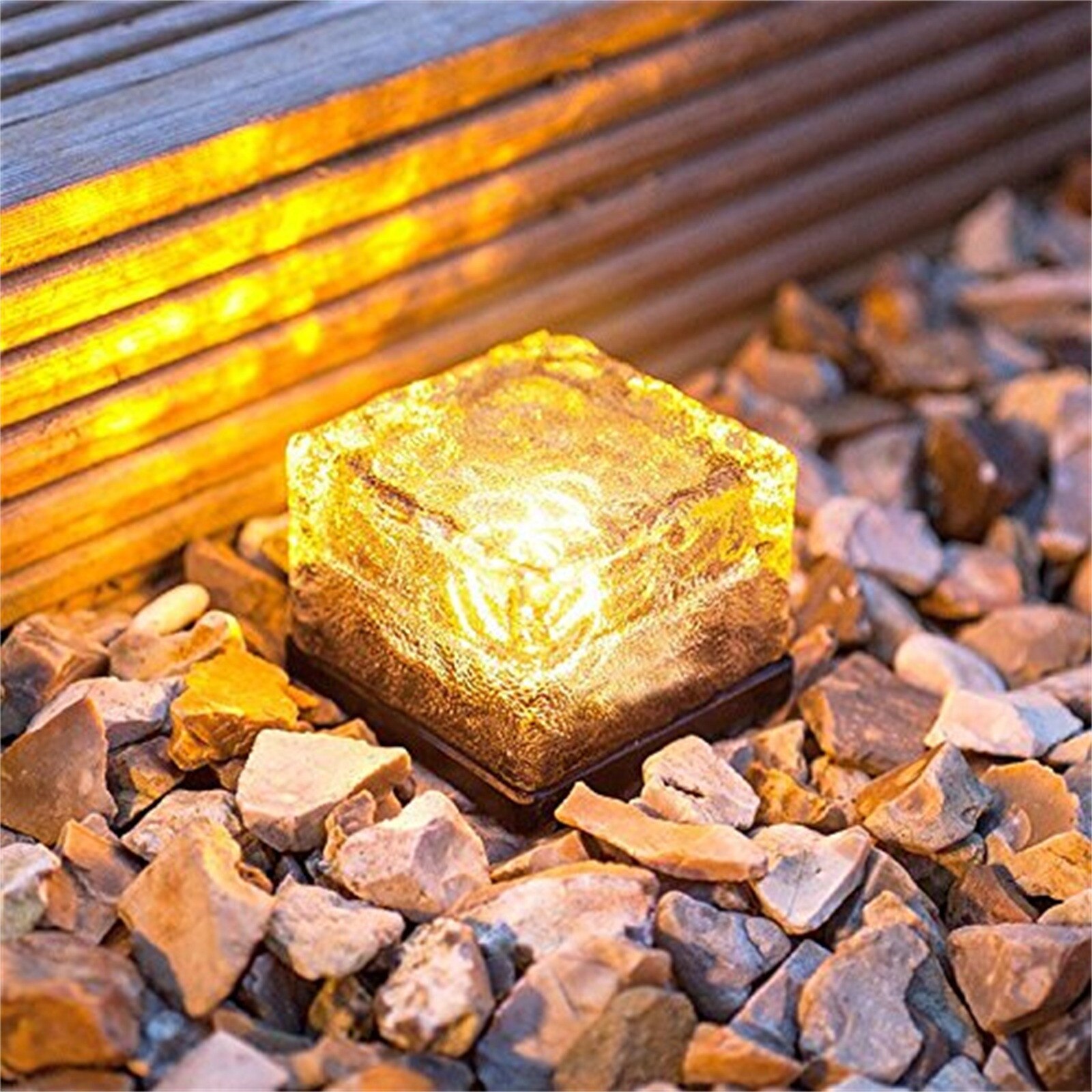 LED Bulb Solar Ice Brick Light Powered Wall Light Outdoor Fence StreetWaterproof Outdoor Decoration of Garden And Courtyard Lamp