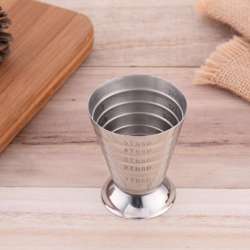 Bar Jigger Shot Measure Cup 75ML Stainless Steel Double Tone Glass Measuring Cup Cocktail Bar Party Wine Cup