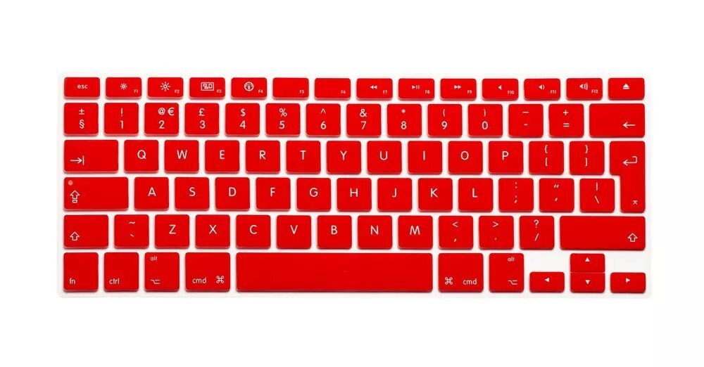 Eu/dk engelsk tastatur farve engelsk bogstavtastatur cover hudbeskytter til apple macbook air pro retina 13 15 17 til mac air: Rød