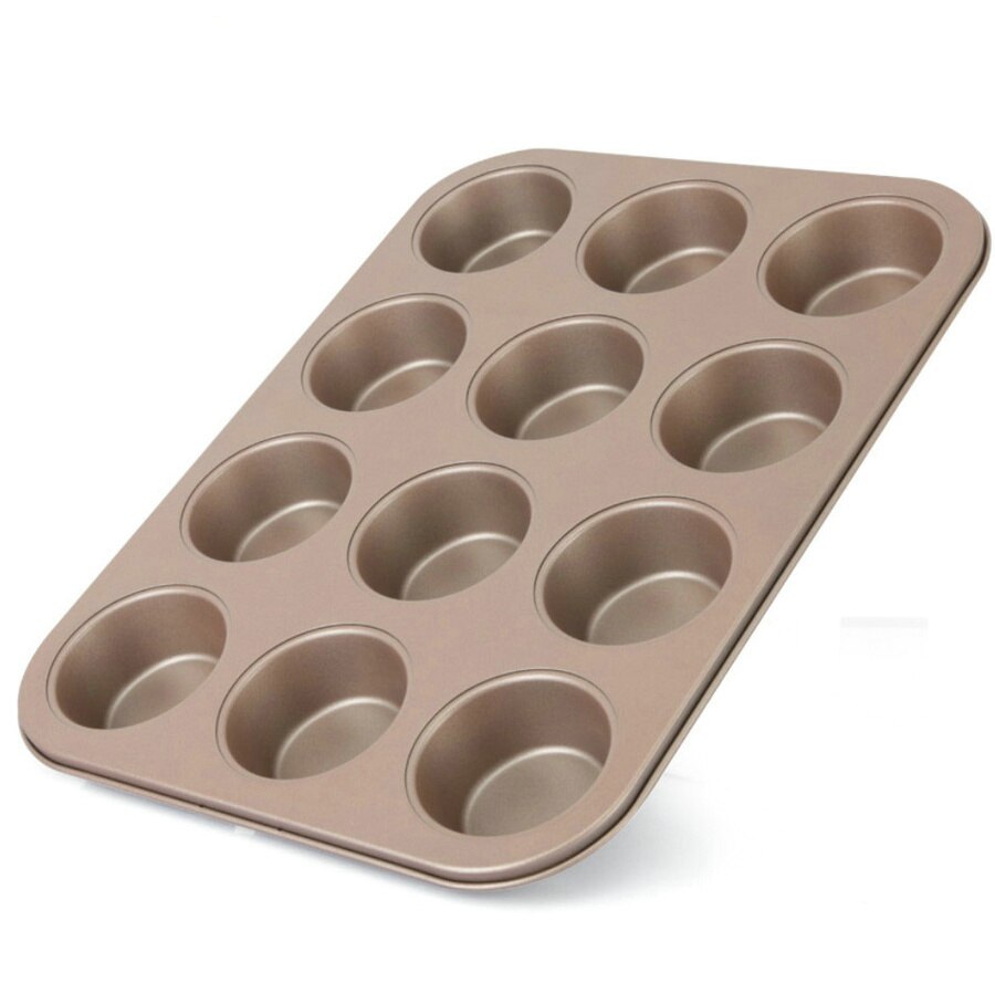 cupcake maker 12cups muffin baking pan muffin cake Teflon cookie die LFGB golden cupcake mould cupcake maker