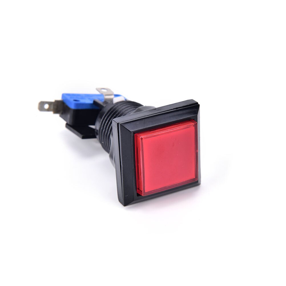 1PCS Square game machine push button arcade LED momentary illuminated push button 5 Colors: Red