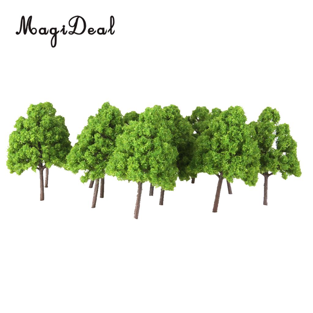 25 stuks Plastic Licht Groene Trein Layout Model Bomen 1:150 N Schaal Tuin Park Forest War Game Diorama Landschap Landschap