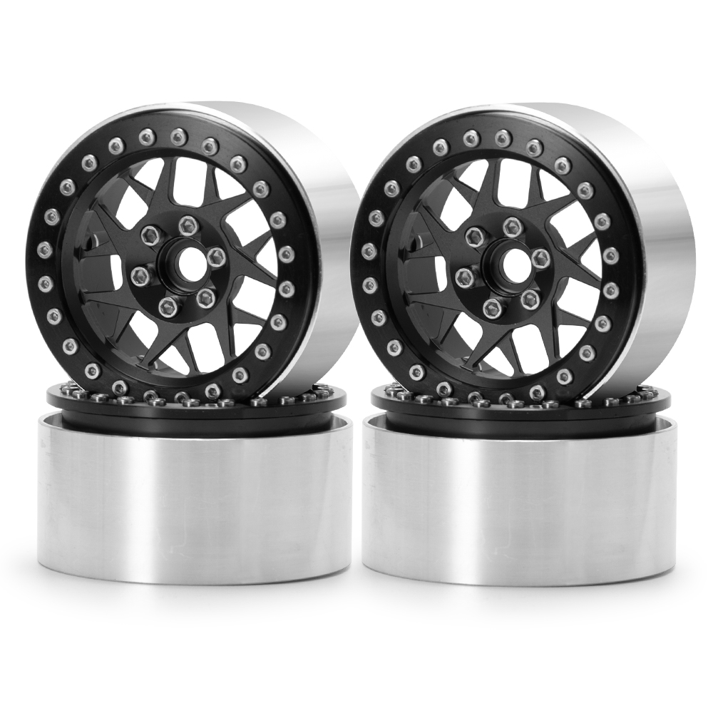 AXSPEED 4 llantas de Metal de 1,9 "/2,2 pulgadas Beadlock 25/35mm para Axial SCX10 Wraith TRX-4 D90 1/10 coche trepador de control remoto piezas de mejora: Naranja