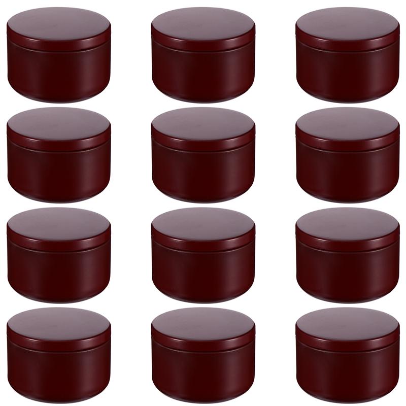 12 pz casa fai da te candela latta rotonda metallo caramelle scatole contenitori di candele candela fai da te tariffa barattoli vuoti con coperchi artigianato d'arte forniture: vino rosso