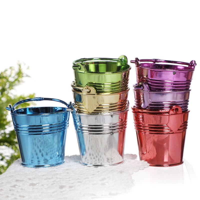 Plastic Bucket Home Decoration Ornaments Mini Crafts Desktop Storage Bucket Garden Watering Container Household Water Bucket