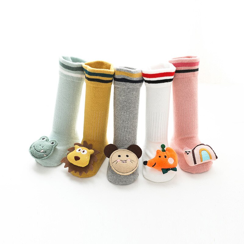 Herfst Winter Baby Jongens Meisjes Sokken Katoen Rubberen Anti-Slip Vloer Sokken Baby Kids Kniekousen Baby Warm thuis Schoenen