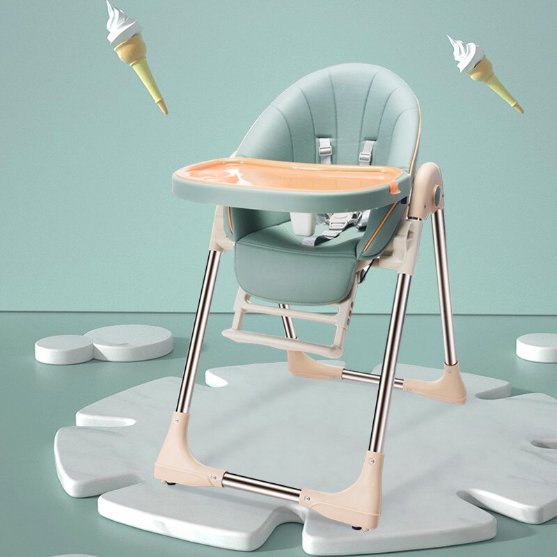 Baby højstol til fodring multifunktionelle baby børn høj stole sikkerhed spædbarn spise foderstol til: Grøn