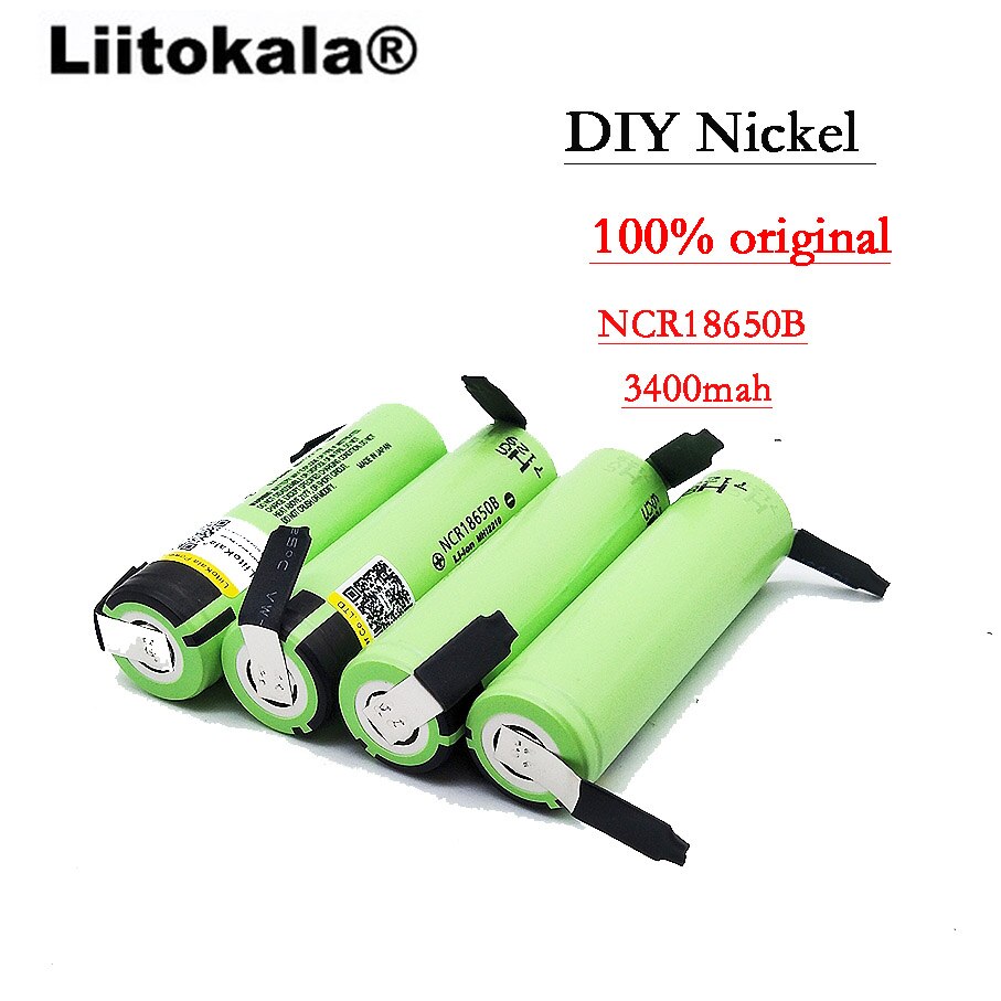 Originele NCR18650B 3.7 V 3400 Mah 18650 Lithium Oplaadbare Batterij Lassen Nikkel Vel Batterijen