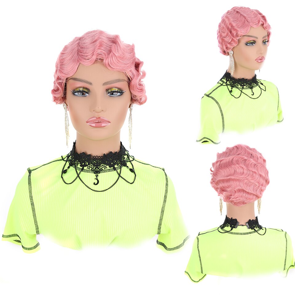 SEEANO – perruque synthétique Afro courte noire 6 pouces pour femmes noires, Blonde rouge violet rose blanc vert, perruque de Cosplay résistante à la chaleur: T1B/4/30
