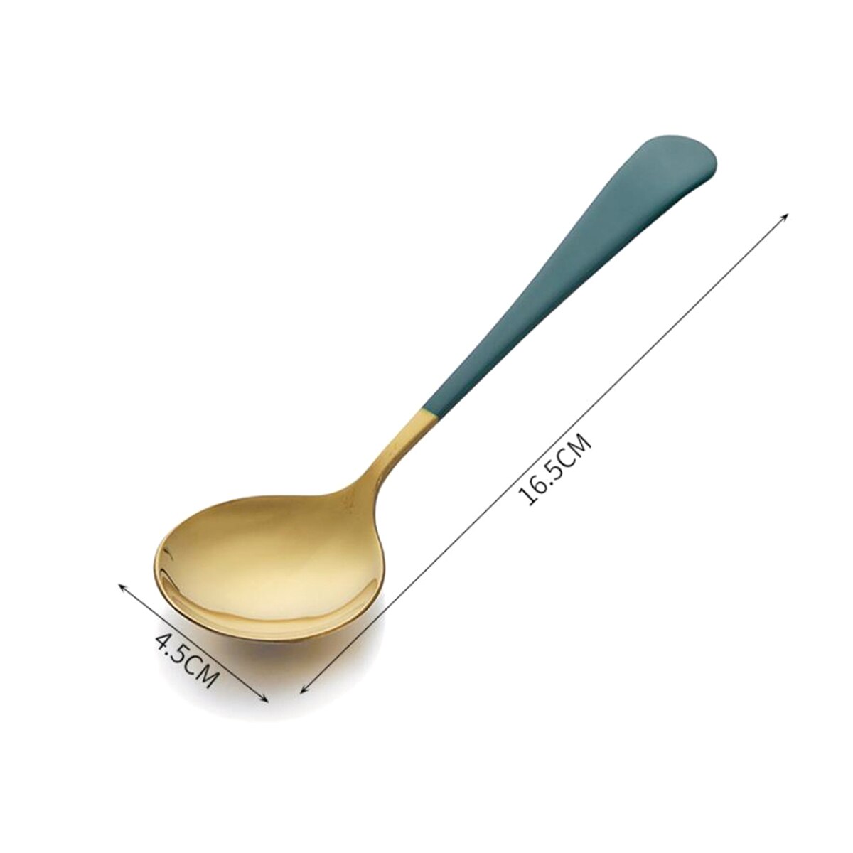 Large Soup Spoon, Stainless Steel Round Head Table Spoon Dinner Serving Accessories for Home Kitchen: Green