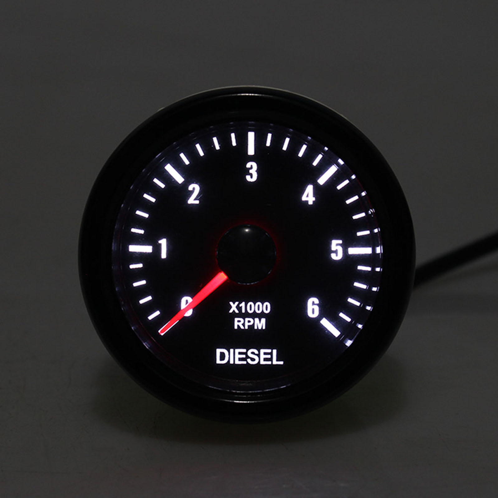 Tachymètre électrique 2 "52MM 0-6000 tr/min, rétro-éclairage blanc, jauge pour moteur Diesel 1-20 cylindres 12V