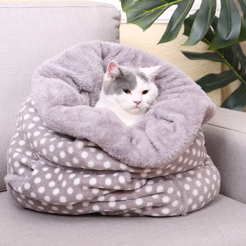 Kæledyr hund kat soveposer med lomme dejlige hyggelige senge super varm kanin killing hvalpepude måtter multifunktions kæledyrsforsyninger