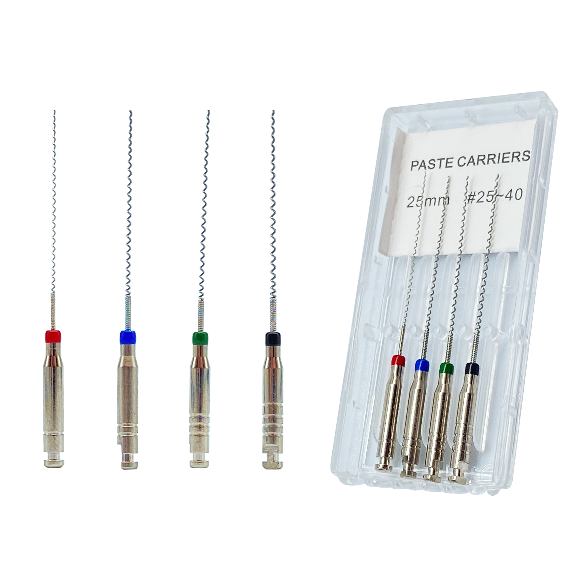 WELL CK 4 unidades/caja 21/25 mm # 25-40 portadores de pasta rotativa Dental relleno en espiral Lentulo surtido de pasta de llenado de motor herramienta de odontología