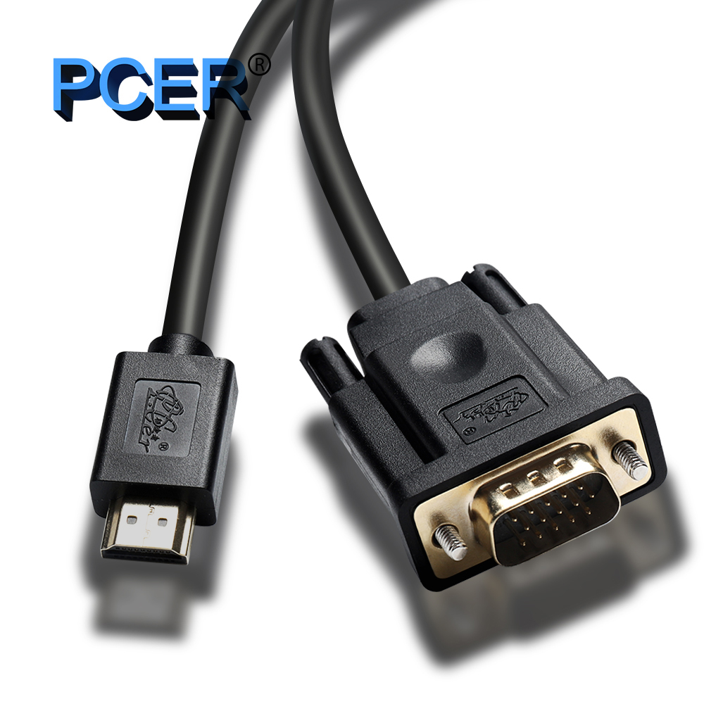 PCER HDMI VGA Kabel HDMI male naar VGA male kabel Voor PC Monitor HDTV Projector HDMI NAAR VGA cord