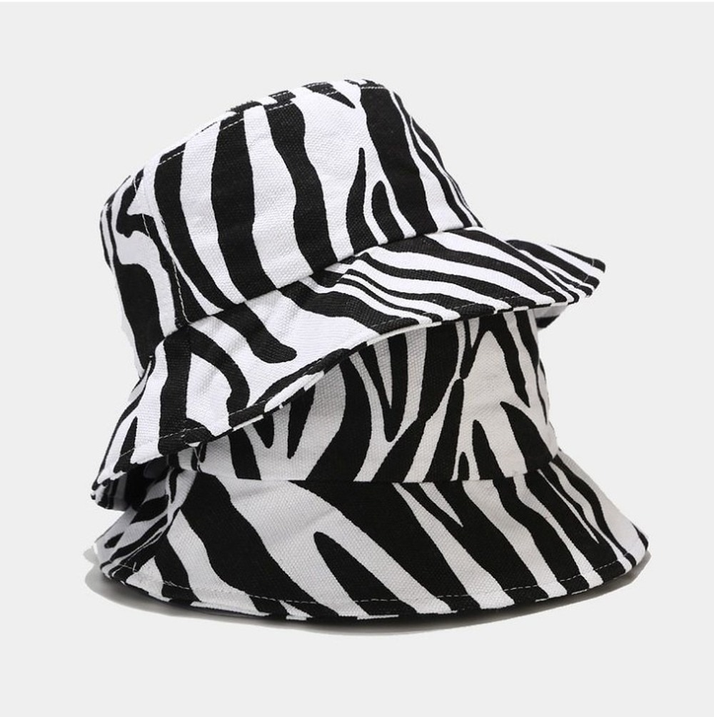 Zebra Strepen Emmer Hoed Zomer Vrouwen Man Katoen Cap Meisjes Outdoor Strand Bob Zon Man Panama Hoed