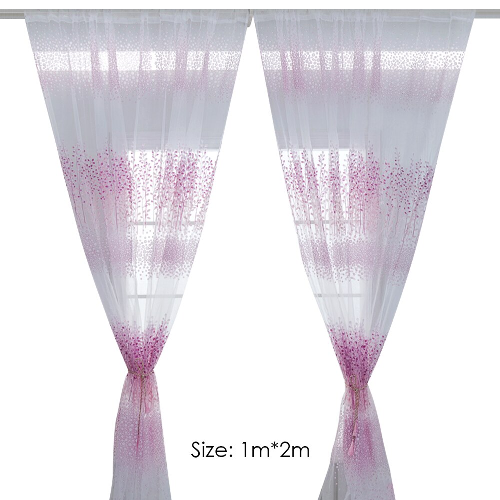 Bedroom Half Shading Window Screen Decor Curve Round Ball Printed Tulle Curtains Home Decoration Polyester Fabric Curtain: E