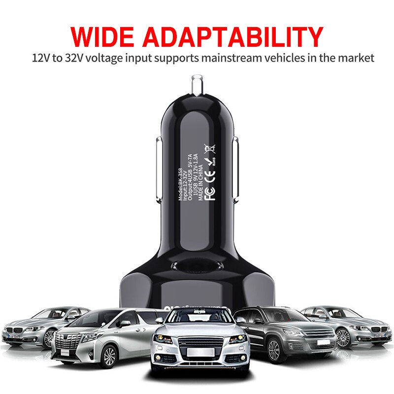 4USB Quick Car Charger Voor Mobiele Telefoon Universele Dual Usb Adapter Voor Iphone 11 Pro Max Mini Adapter Voor Xiaomi samsung