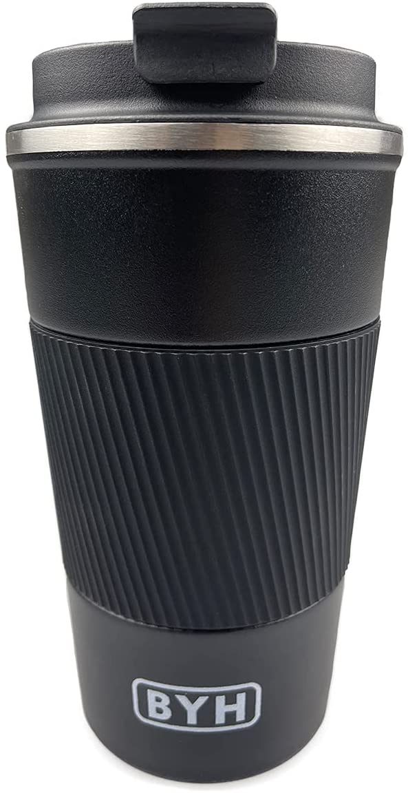 18 Ounce Rvs Coffee Cup, Vacuüm Geïsoleerde Mok Met Deksel, Geschikt Voor Auto, Huis, kantoor, Keuken Outdoor: Black / 500ML