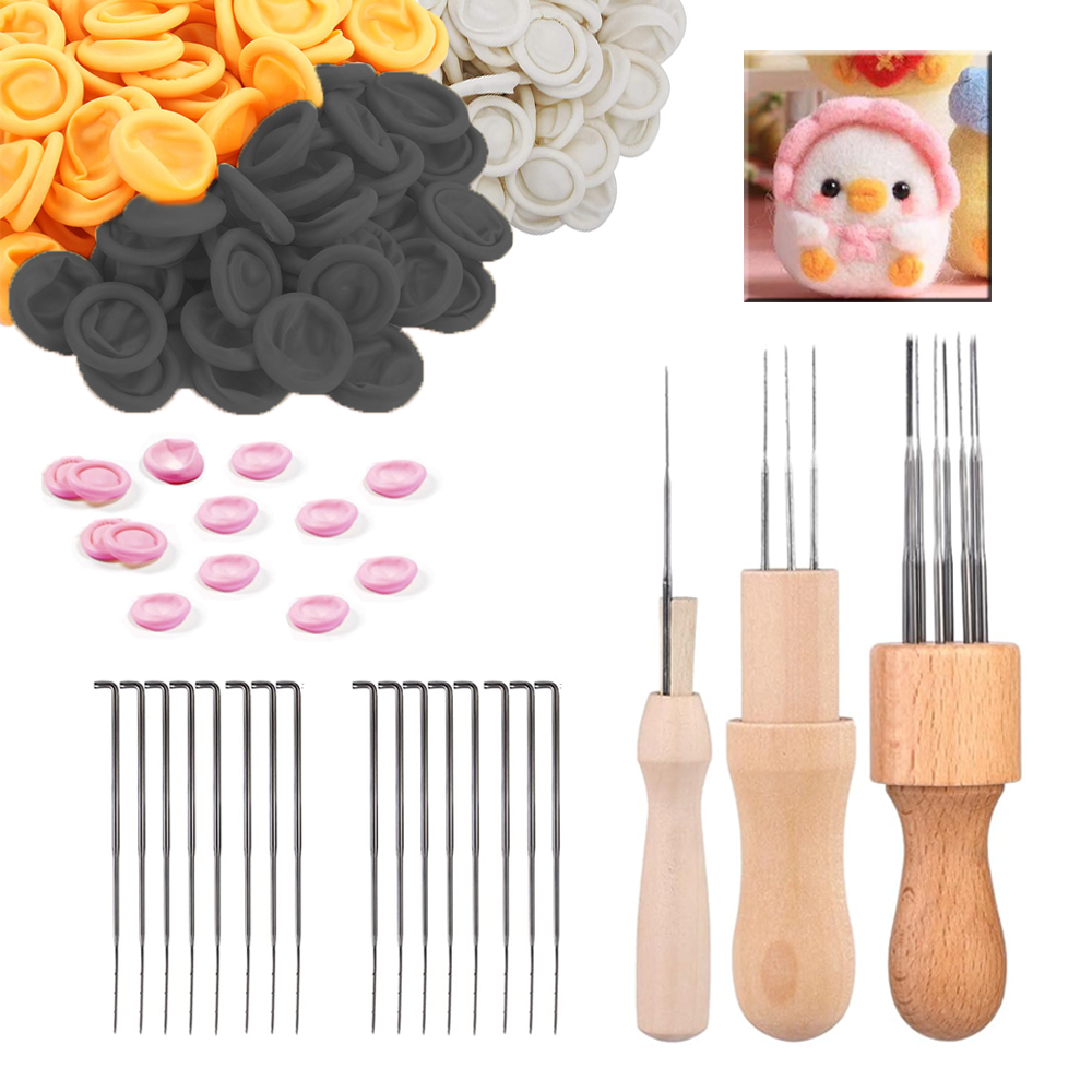 1 ~ 100 stk. uldfilt nålefilt nålefilt startsæt filtenåle filt med fingerhuler gør-det-selv-pakke til filtning