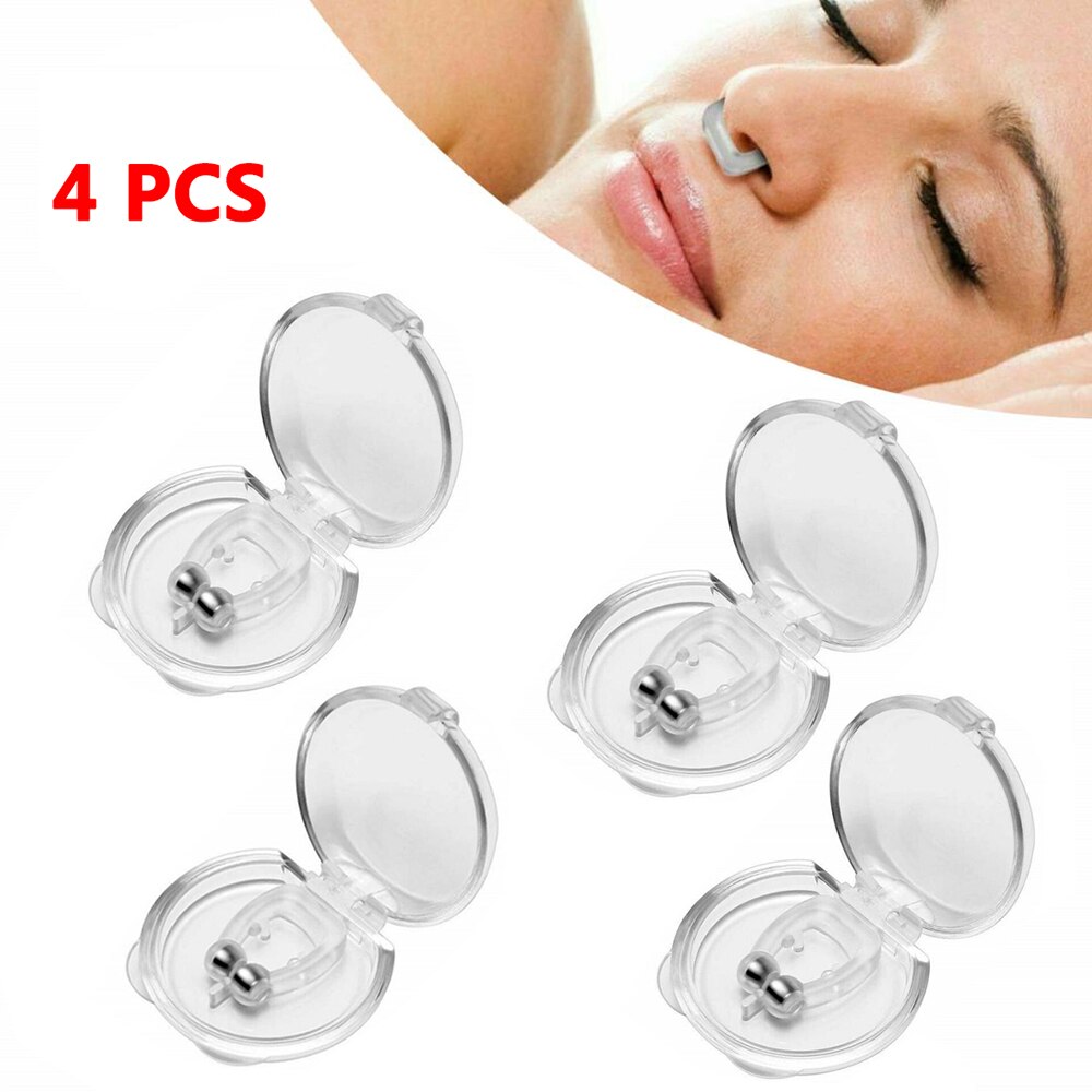 Siliconen Neus Clip Magnetische Anti Snore Stopper Snurken Stille Slaap Steun Apparaat Guard Night Anti Snurken Apparaat Gezondheidszorg: 4pcs