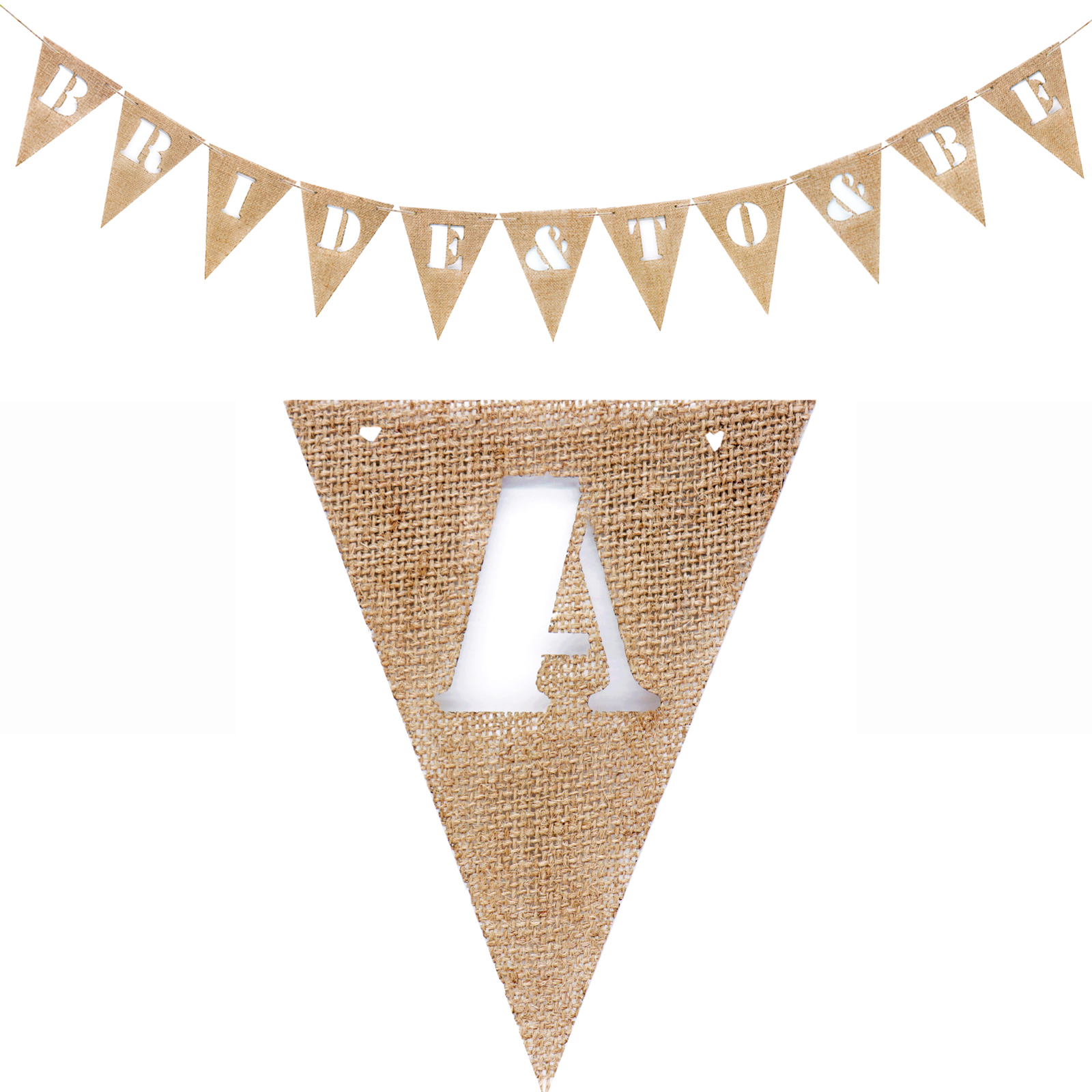 Banderín de arpillera con letras A-Z, banderines de arpillera de yute DIY para boda, banderas, Bar, Baby Shower, suministros festivos para fiestas de cumpleaños