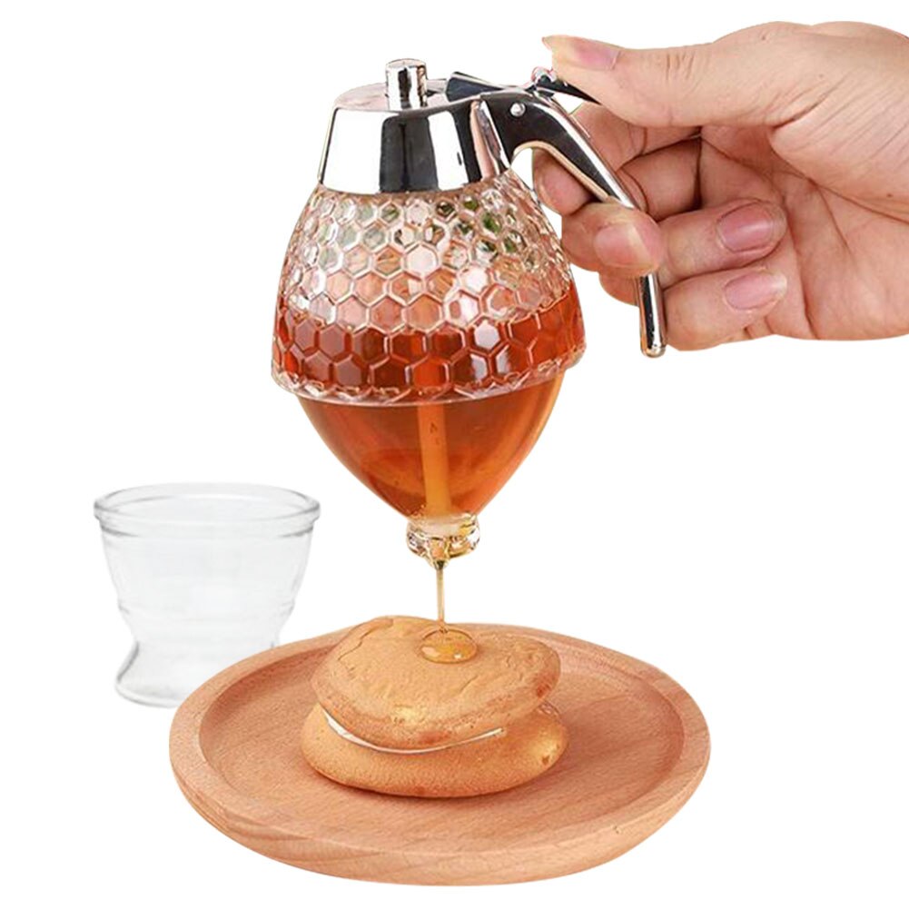 Syrup Dispenser Portable Storage Pot Jar Container Cup Holder Acrylic Drip Kettle Squeeze Bottle Honey Juice Dispenser